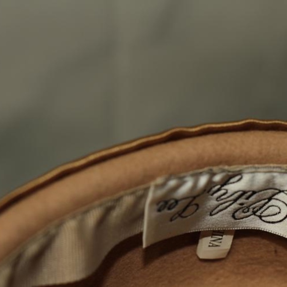 Lily Lee Wool Tan & Gold Feathered Pillbox Hat main image 6
